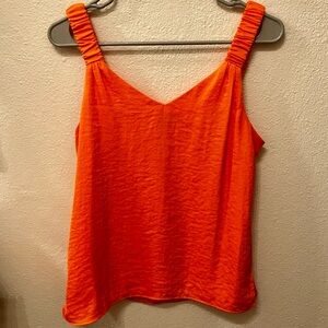 1. State Dressy Orange Tank Blouse